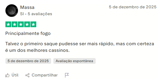 Avaliação de cliente Nine Casino
